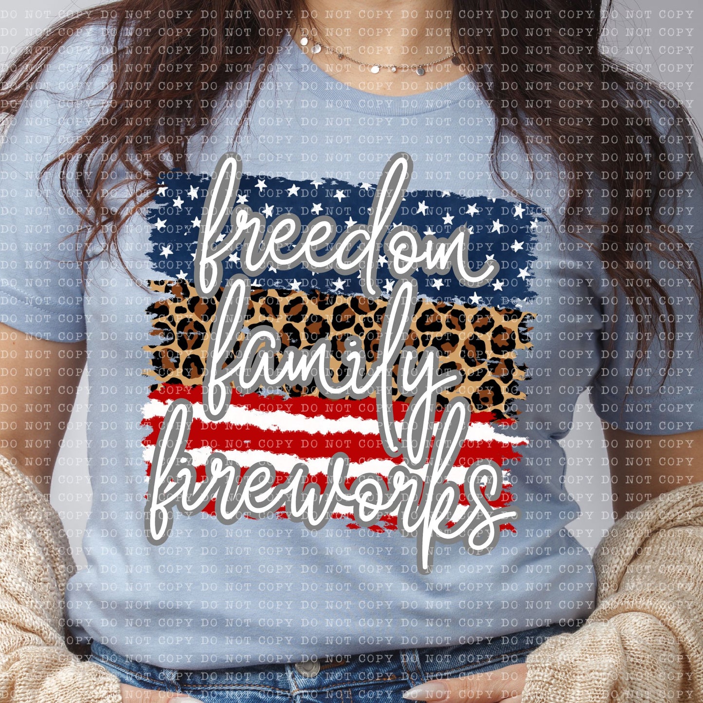 Freedom Family Fireworks DTF Transfer