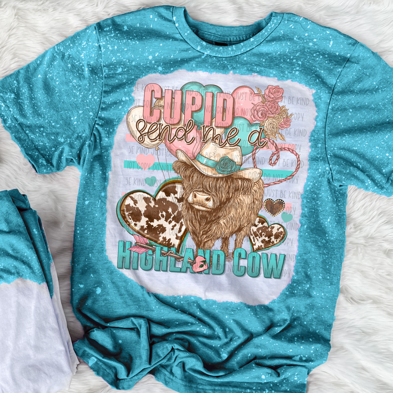 Cupid Send me a Highland Cow DTF Transfer