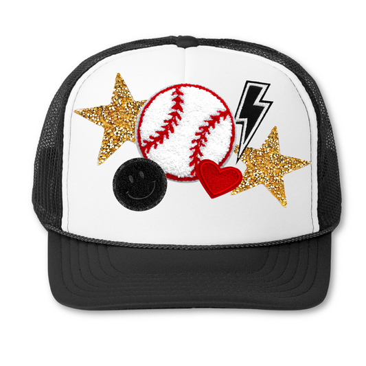 Faux Glitter Baseball Hat Patch DTF or Sublimation