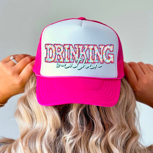 Drinking Weather Hat Patch DTF or Sublimation