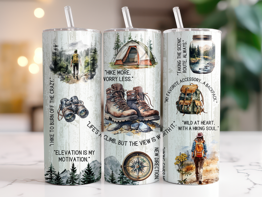 Hiking TRANSFER or FINISHED Tumblers