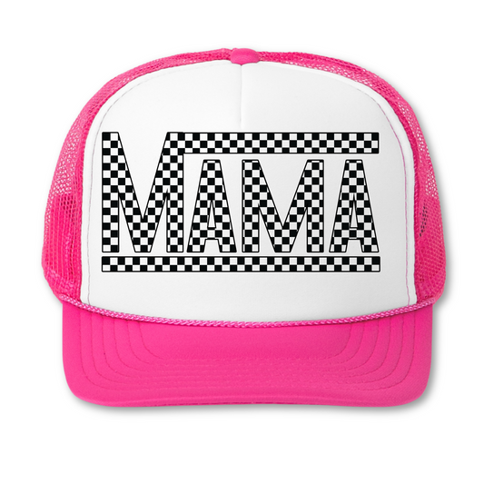 Mama Checkered Black Hat Patch DTF or Sublimation