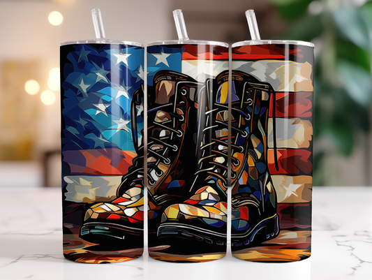 Military Boots Flag TRANSFER or FINISHED Tumblers
