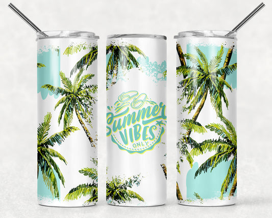 Summer Vibes Palm Trees Tumbler Transfer or Finished Cup