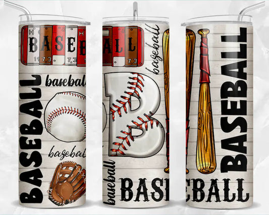 Baseball Font Tumbler Transfer or Finished Cup