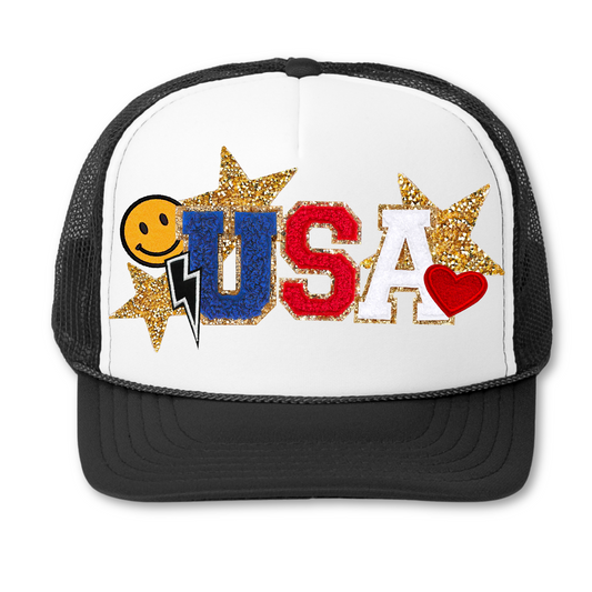 Chenille USA Hat Patch DTF or Sublimation