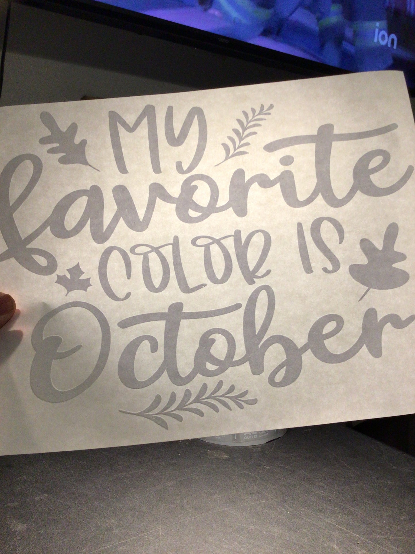 My Favorite Color is October….Adult Screen Print