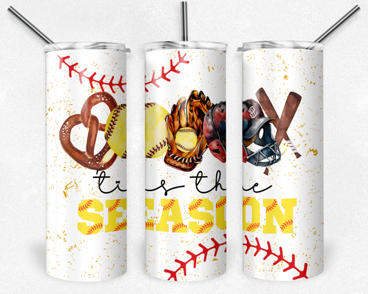 Tis the Season Softball Sublimation Transfer or Finished Tumbler