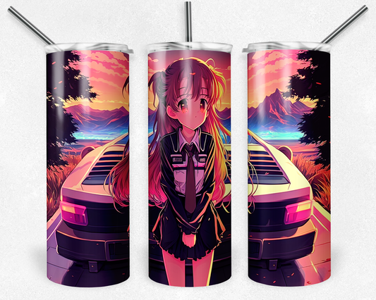 Anime Girl Sublimation Transfer or Finished Tumbler