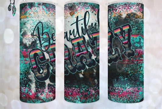 Beautiful Crazy Sublimation Transfer or Finished Tumbler