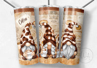 Coffee Gnomes Sublimation TRANSFER or FINISHED Tumblers