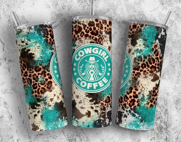 Cowgirl Coffee Sublimation TRANSFER or FINISHED Tumblers