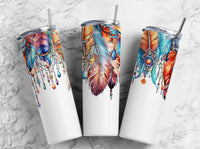 Feathers Sublimation TRANSFER or FINISHED Tumblers