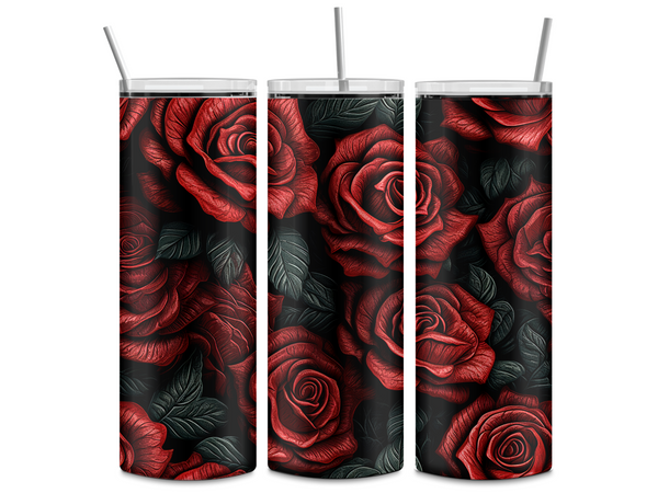 3D Red Roses Sublimation TRANSFER OR FINISHED TUMBLER