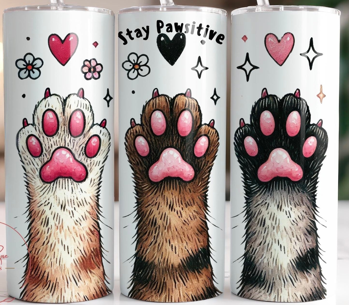 Stay Pawsative Tumbler Transfer or Finished Cup