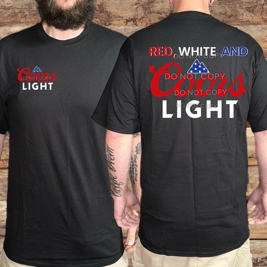 Red, White and Coors Lite (FRONT AND BACK SET) DTF Transfer