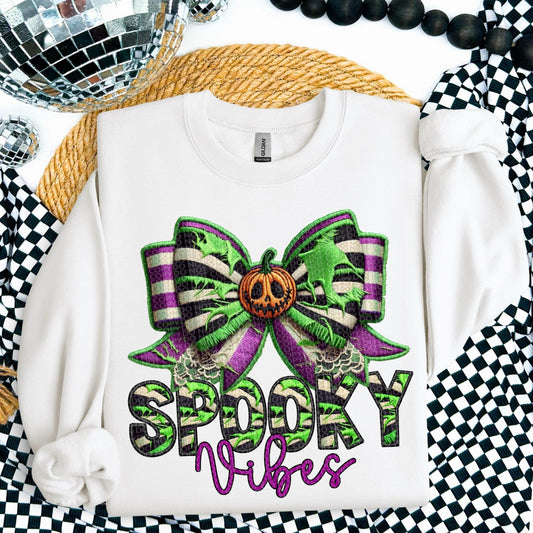 Spooky Vibes Coquette Bows DTF Transfer