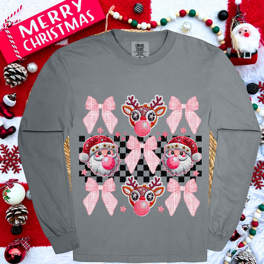 Pink Coquette Reindeer Bows DTF Transfer