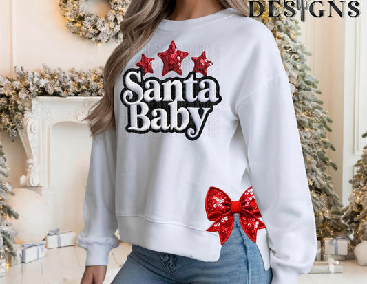 Santa Baby Comes with One Bow DTF Transfer