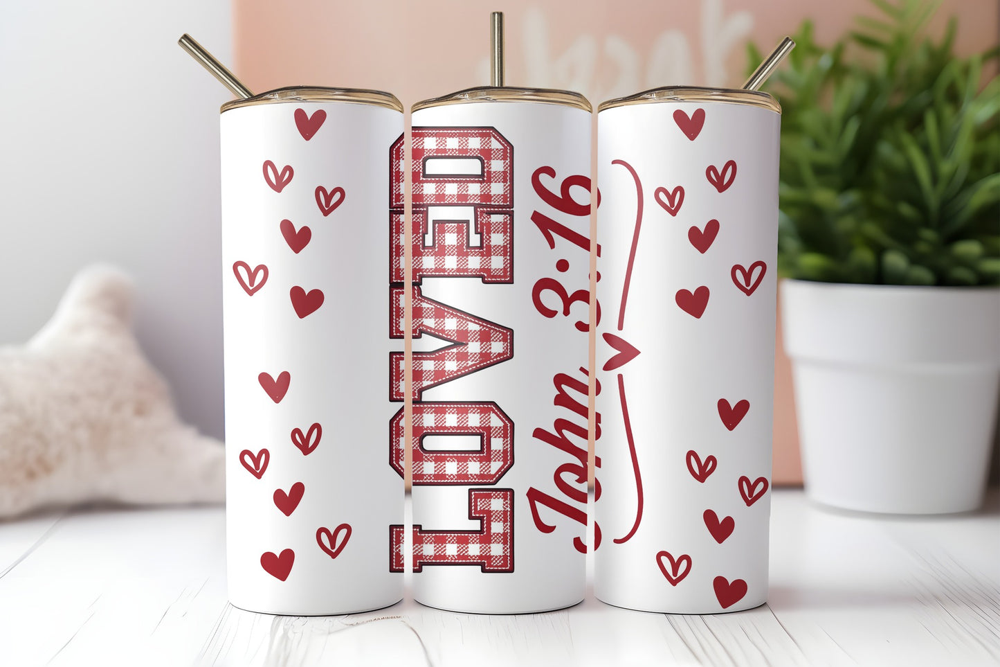 Loved Jogn 3:16 Sublimation Transfer or Finished Tumbler