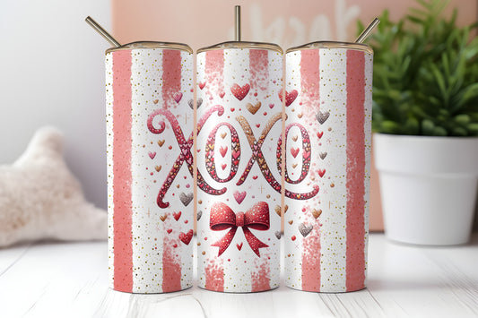 XOXO Coquette Bow Sublimation Transfer or Finished Tumbler