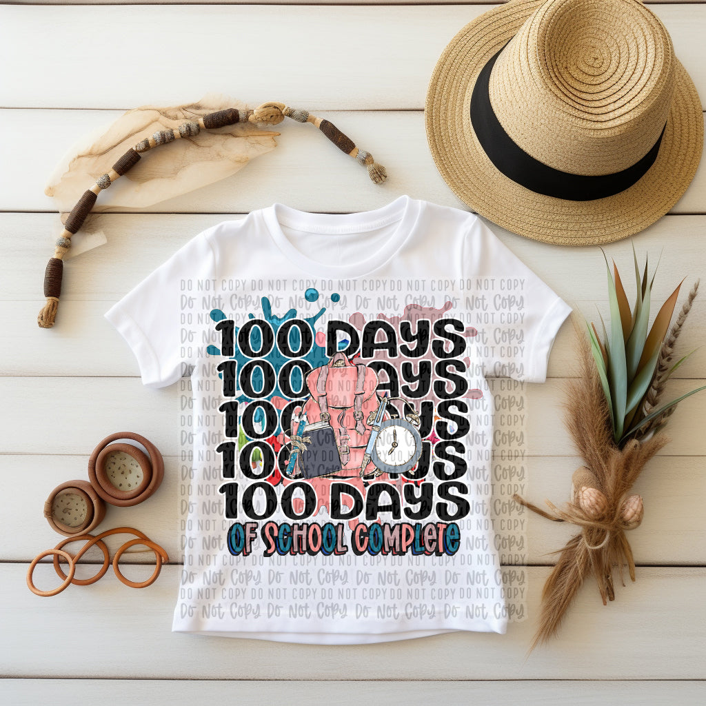 100 Days Backpack DTF Transfer