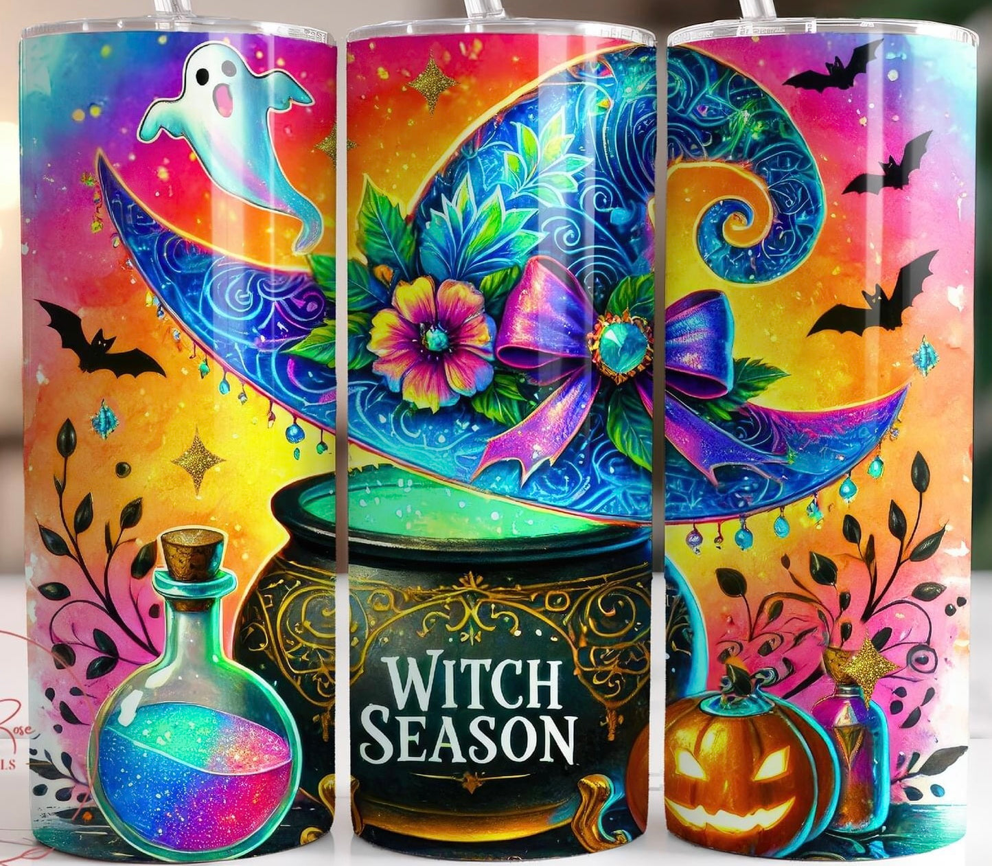 Neon Witch Season Tumbler Transfer or Finished Cup