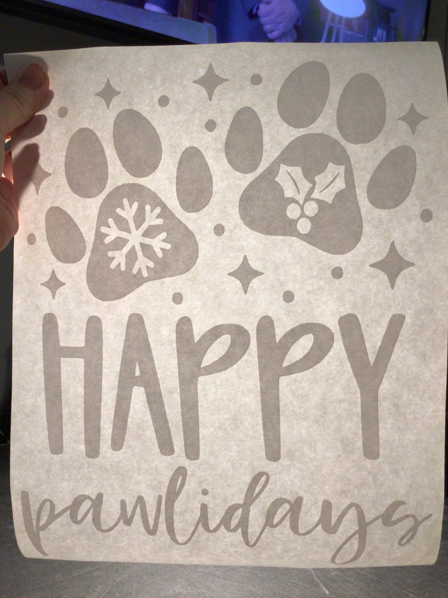 Happy Pawlidays….Adult Screen Print