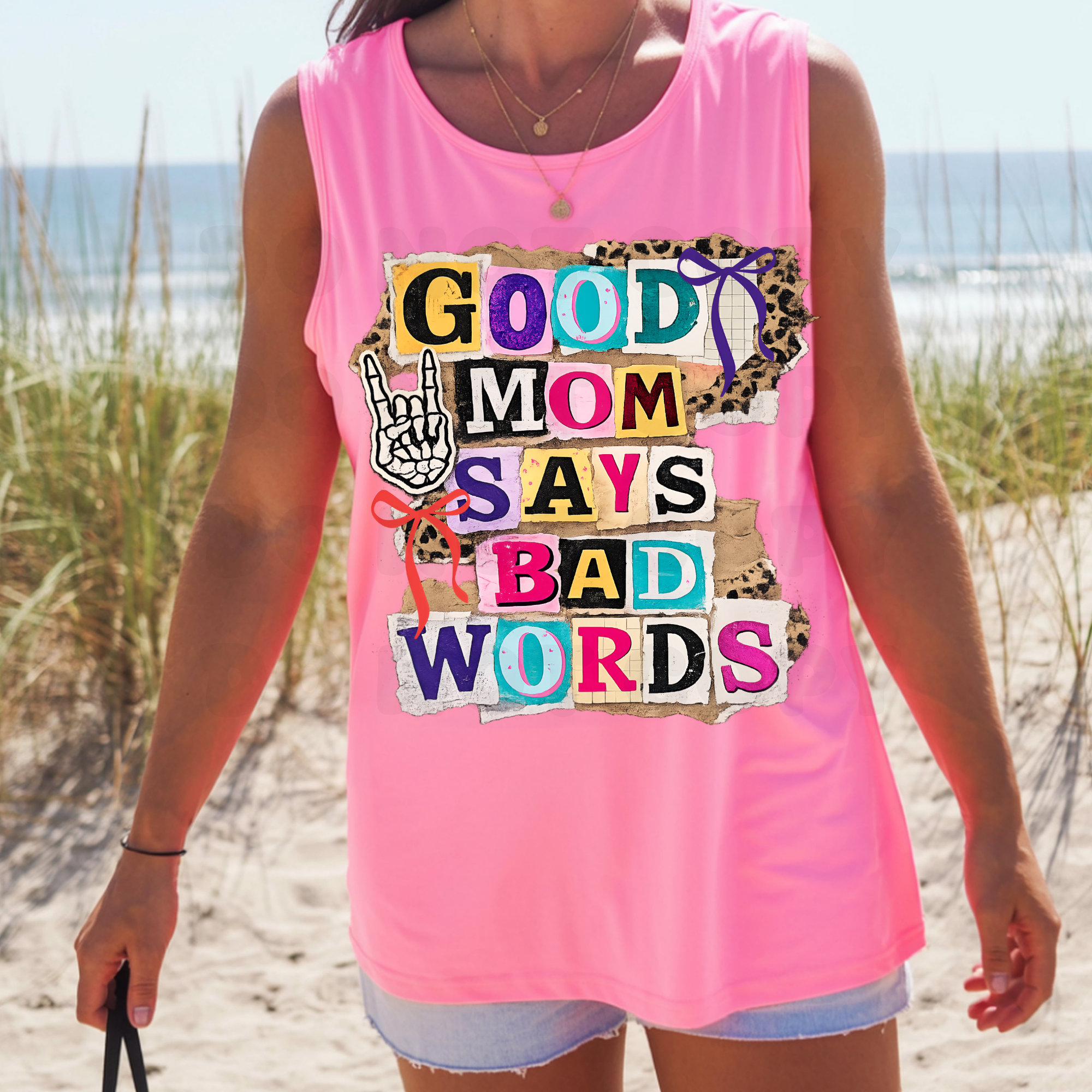 Good Moms Say Bad Words Scrapbook collage DTF Transfer