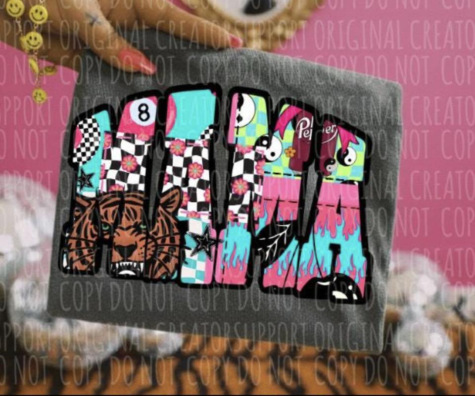 Mama Retro Collage DTF Transfer