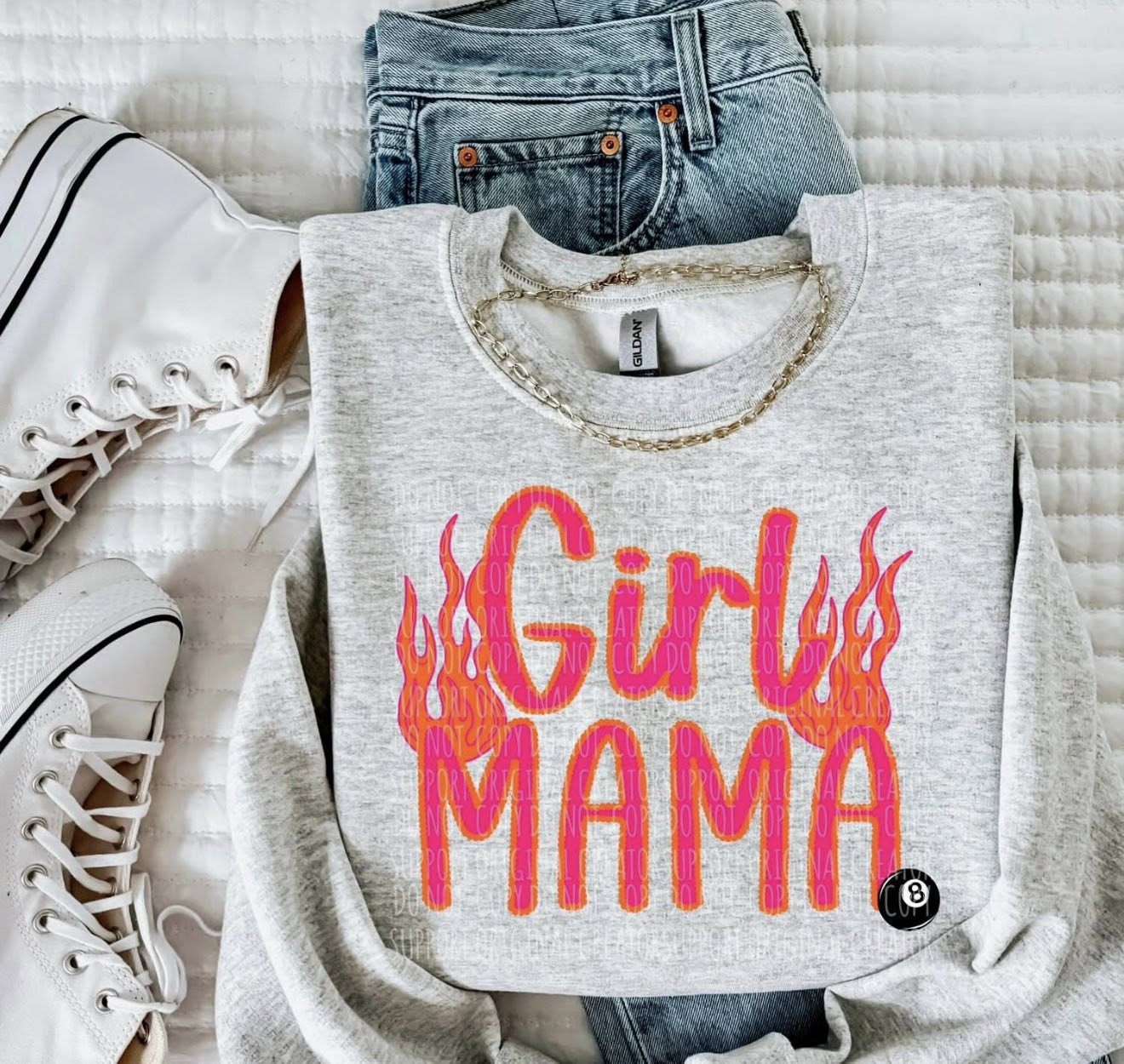 Girl Mama Flames DTF Transfer