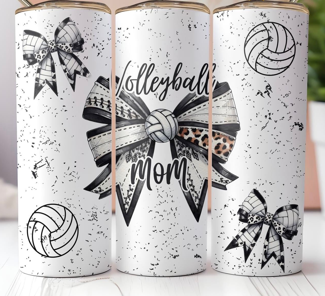 Volleyball Mom Bow Tumbler Transfer or Finished Cup