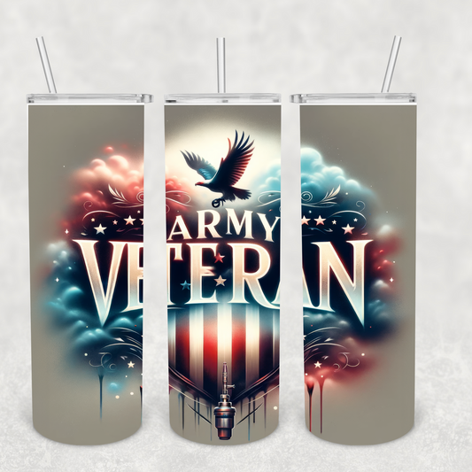 Army Veteran Tumbler Transfer or Finished Cup
