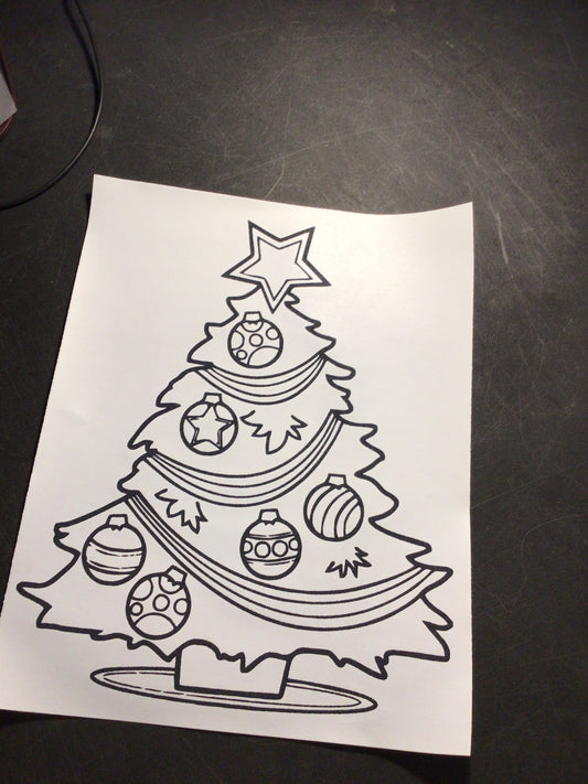 Christmas Tree Coloring Youth Screen Print