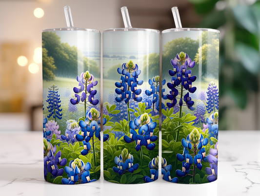 Bluebonnets TRANSFER or FINISHED Tumblers