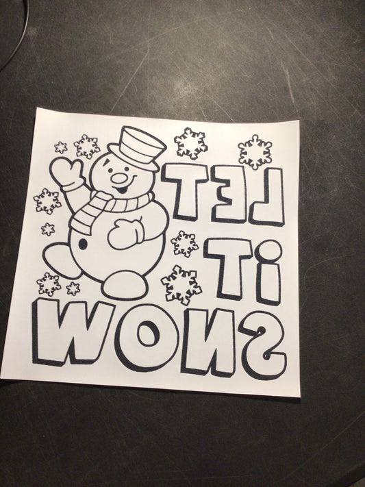 Let it Snow Coloring Youth Screen Print