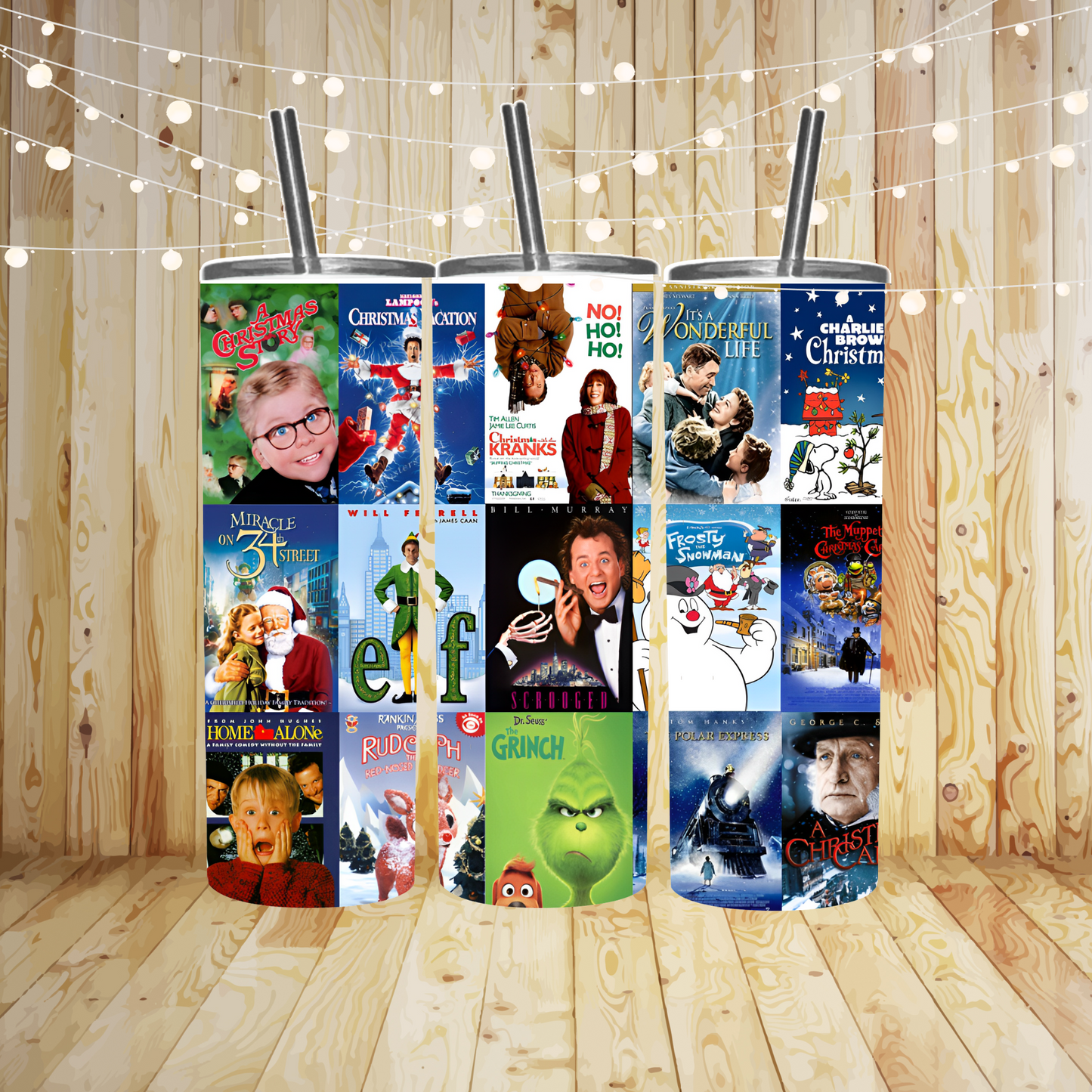 Christmas Movies Sublimation TRANSFER or FINISHED Tumbler