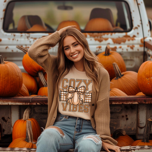 Cozy Vibes Pumpkin DTF Transfer