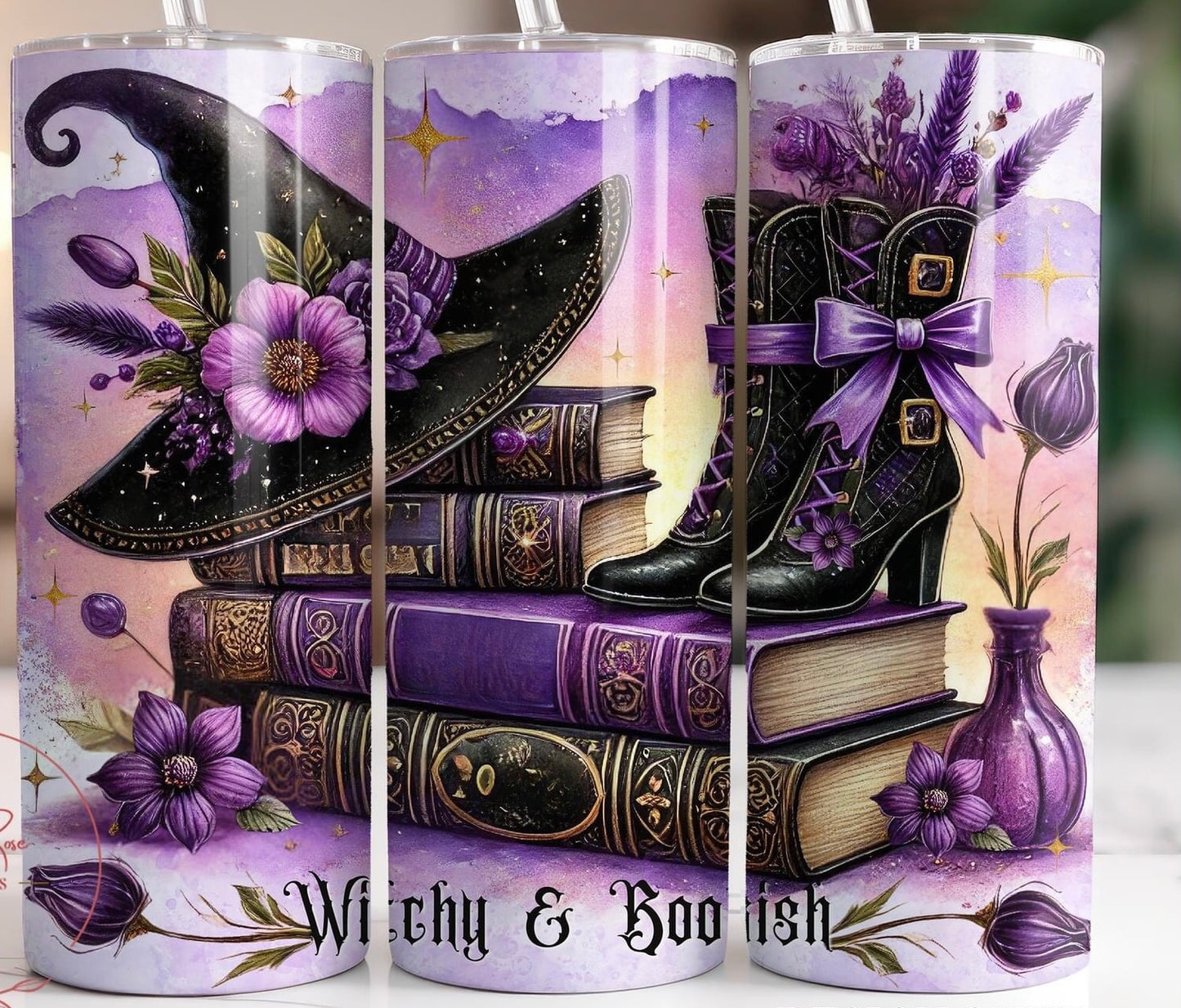 Witchy and bookish Tumbler Transfer or Finished Cup