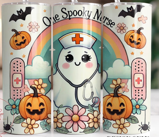 One Spooky Nurse Tumbler Transfer or Finished Cup