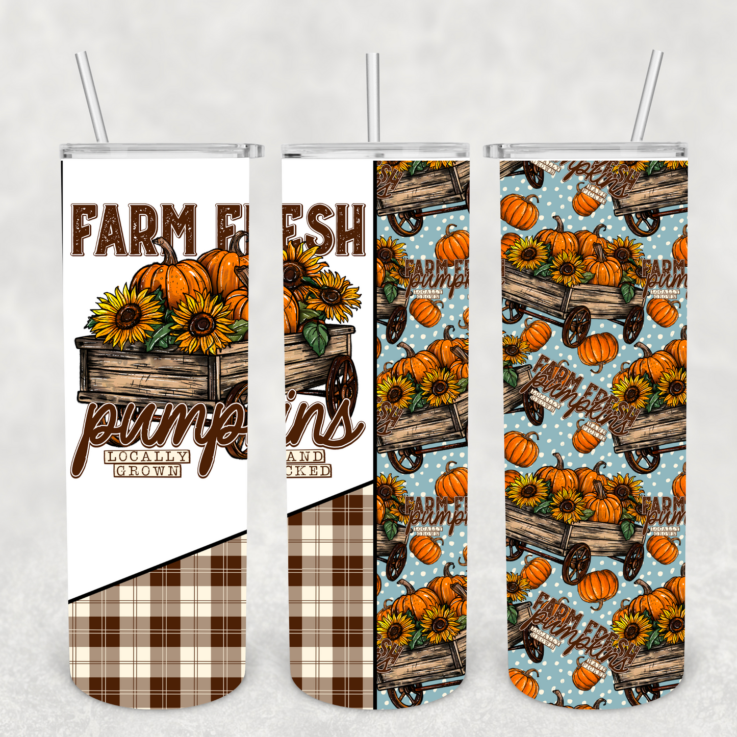 Farm Fresh Pumpkin Wagon Tumbler Transfer or Finished Cup