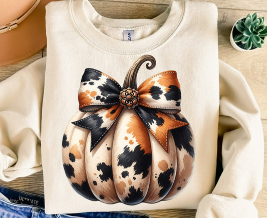 Cow Print Pumpkin DTF Transfer