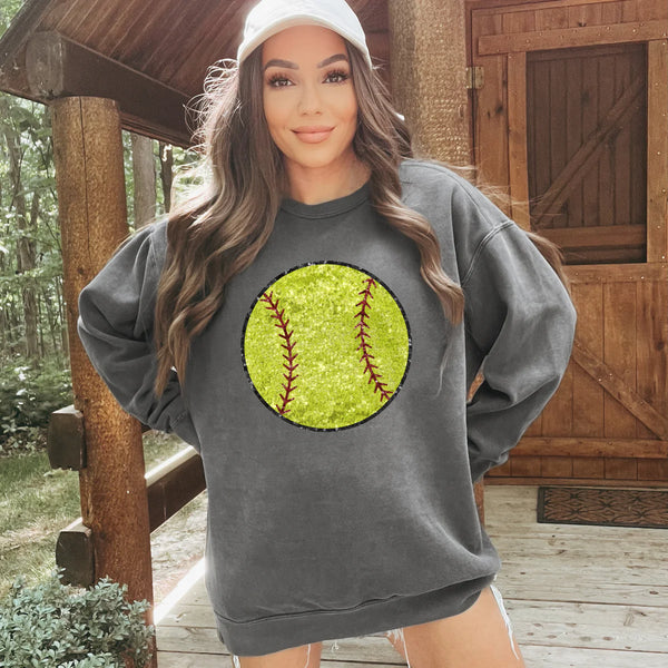 Faux Sequin Softball DTF Transfer