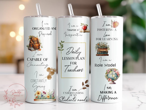 Daily lesson plan for teachers Sublimation Transfer or Finished Tumbler