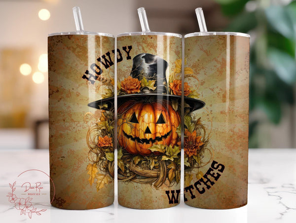 Howdy Witches Pumpkin Sublimation Transfer or Finished Tumbler