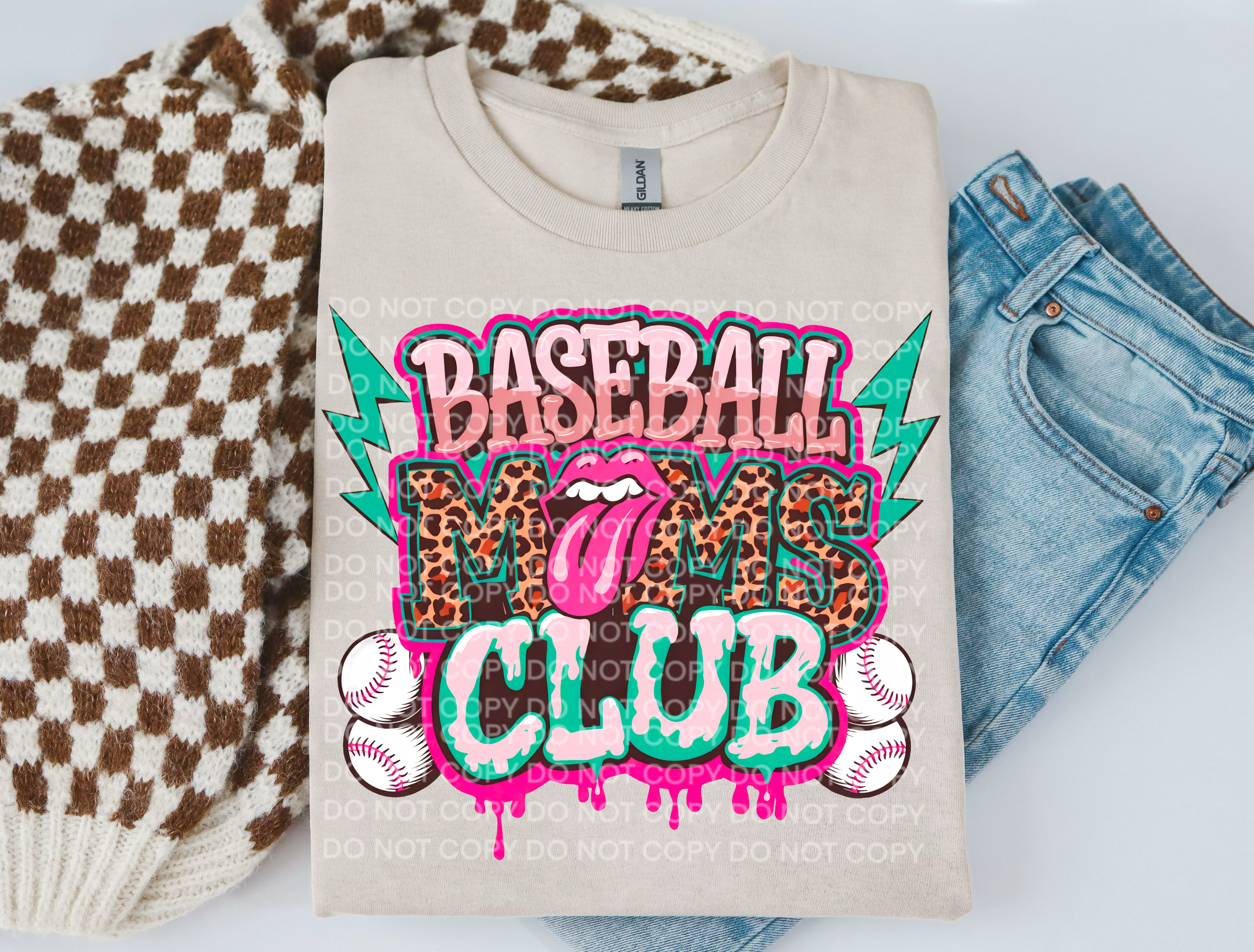 Baseball Drip Moms Club DTF Transfer