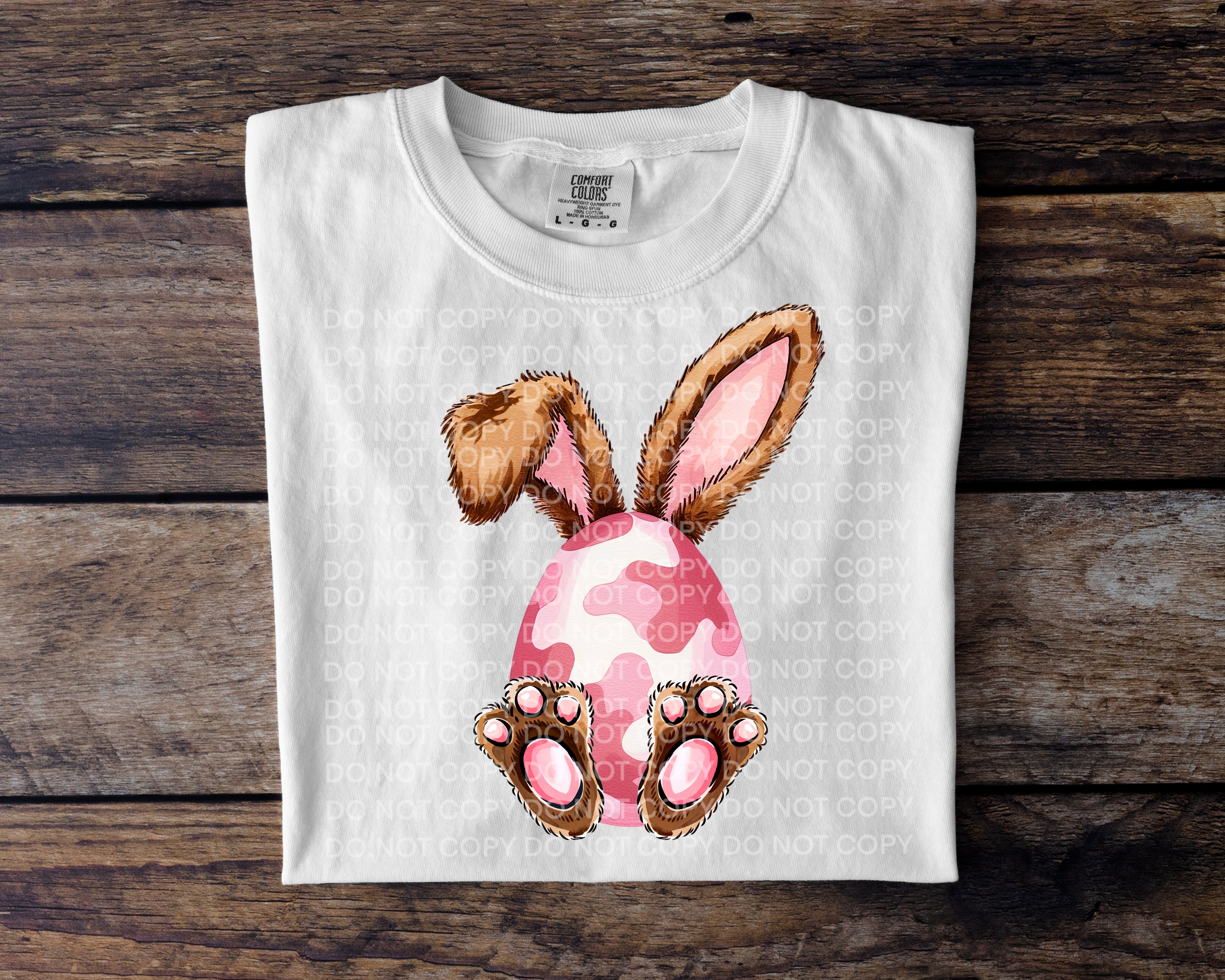 Pink Camo Egg with Ears DTF Transfer