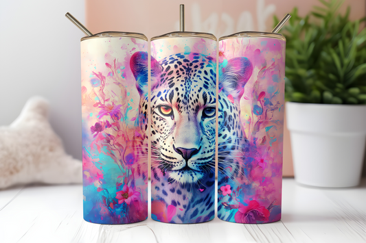 Painted Leopard Sublimation Transfer or Finished Tumbler