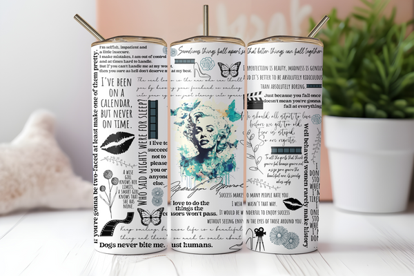 Marilyn Affirmations Tumbler Transfer or Finished Cup