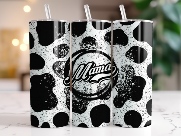 Mama Cow Print Tumbler Transfer or Finished Cup